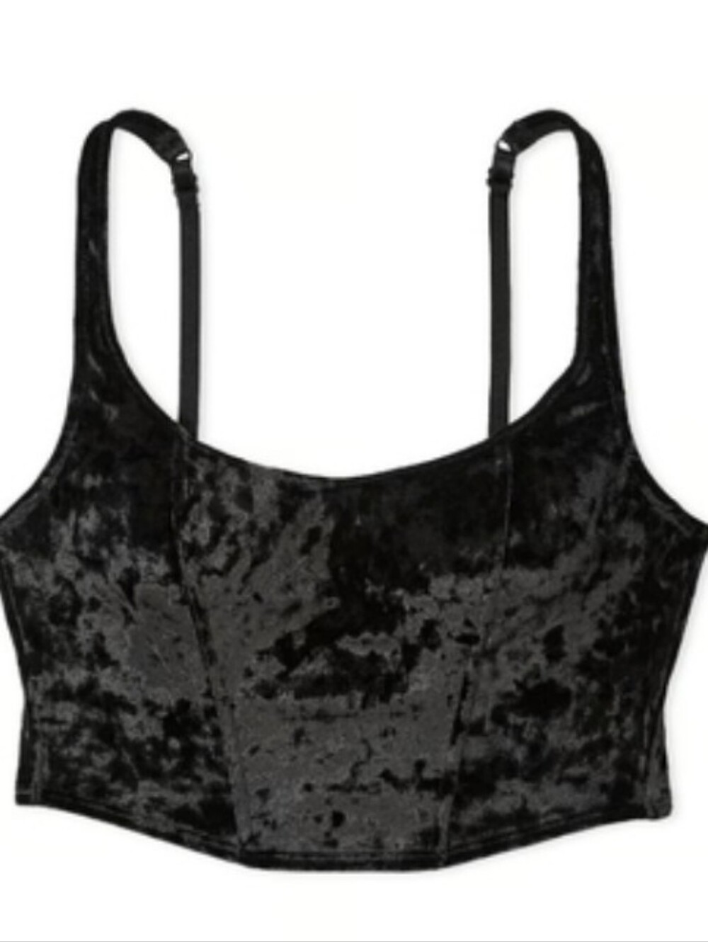 Victoria's secret pink velvet lightly-lined  corset bra top BLACK LARGE